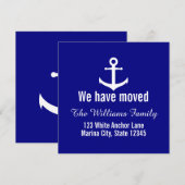 Aangepaste Nautical Navy Blue Moving Announcement Aankondiging (Voorkant / Achterkant)