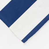 Aangepaste Nautical Navy White Stripes Fleece Deken (Hoek)