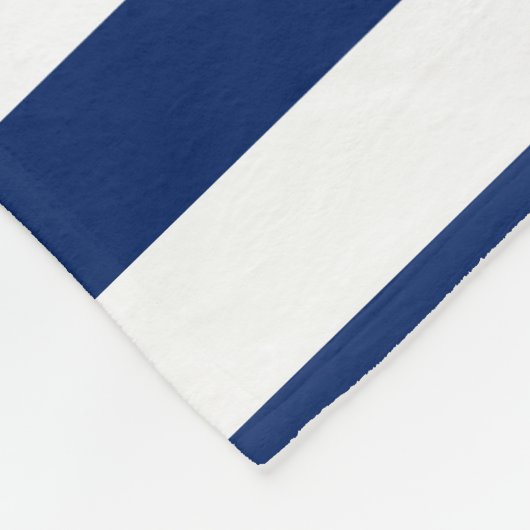 Aangepaste Nautical Navy White Stripes Fleece Deken (Hoek)