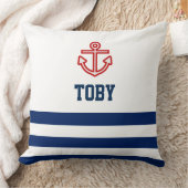 Aangepaste Nautical Navy White Stripes Kussen (Deken)