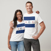 Aangepaste Nautical Navy White Stripes T-shirt (Unisex)