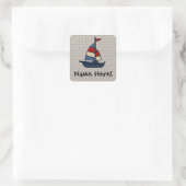 Aangepaste Nautical Sailboat Blue/Tan Boy's Vierkante Sticker (Tas)
