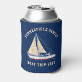 Aangepaste Nautical Sailing Matching Family Boat T Blikjeskoeler (Blikje Achterkant)