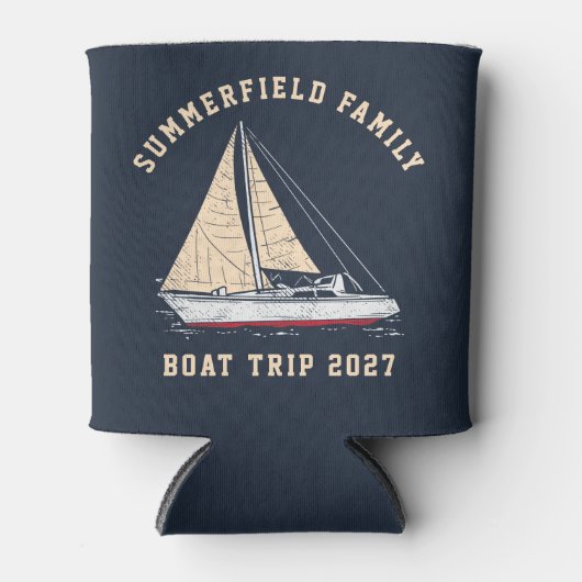 Aangepaste Nautical Sailing Matching Family Boat T Blikjeskoeler (Voorkant)