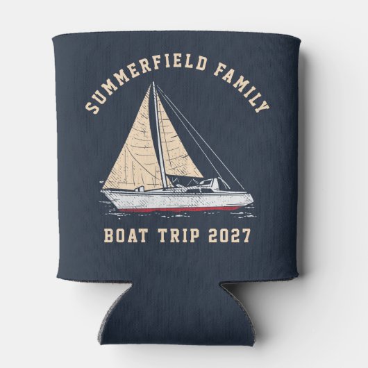 Aangepaste Nautical Sailing Matching Family Boat T Blikjeskoeler (Achterkant)