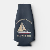 Aangepaste Nautical Sailing Matching Family Boat T Flesjeskoeler (Voorkant)