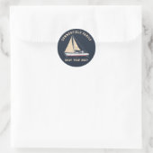 Aangepaste Nautical Sailing Matching Family Boat T Ronde Sticker (Tas)
