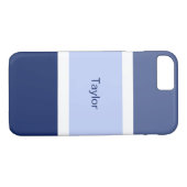 Aangepaste Nautical Stripes Blue en White Case-Mate iPhone Case (Achterkant (Horizontaal))