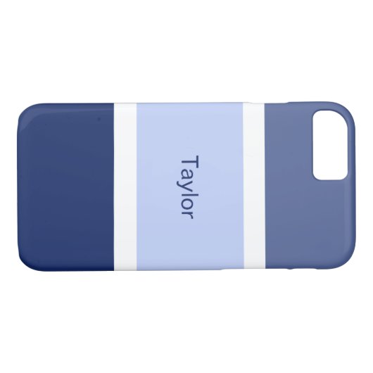 Aangepaste Nautical Stripes Blue en White Case-Mate iPhone Case (Achterkant (Horizontaal))