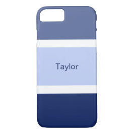 Aangepaste Nautical Stripes Blue en White iPhone 8/7 Hoesje