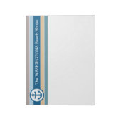 Aangepaste Nautical Stripes-laptop voor tekst Notitieblok (Linkerzijde)