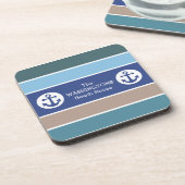 Aangepaste Nautical Stripes onderzetter set (Linkerzijde)