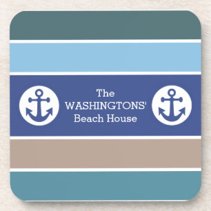 Aangepaste Nautical Stripes onderzetter set