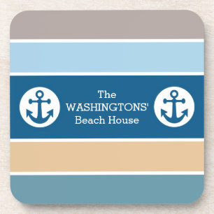 Aangepaste Nautical Stripes onderzetter set
