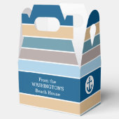Aangepaste Nautical Stripes-vakken Bedankdoosjes (Geopend)