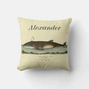 Aangepaste Nautical Whale Waterverf Kussen
