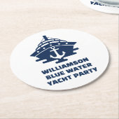 Aangepaste Nautilus Anker Boot Feest Ronde Kartonnen Onderzetter (Gebogen)