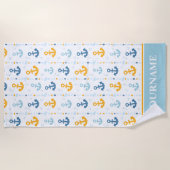 Aangepaste nautische anker badkamer oceaan strandlaken (Voorkant)