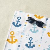 Aangepaste nautische anker badkamer oceaan strandlaken (In situ)