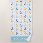 Aangepaste nautische anker badkamer oceaan strandlaken (Voorkant)