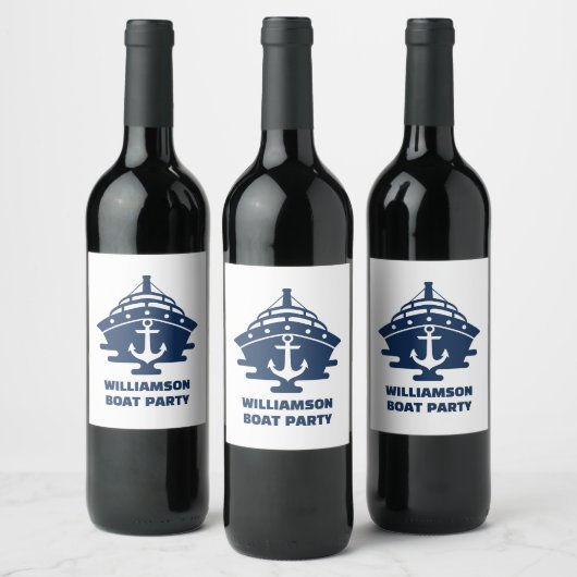 Aangepaste nautische anker boot feest wijn etiket (Flessen)