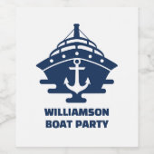 Aangepaste nautische anker boot feest wijn etiket (Enkel label)