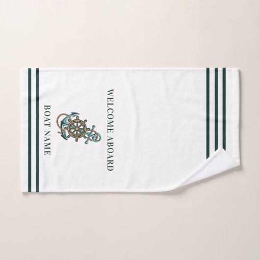 Aangepaste nautische anker bootnaam Elegant Handdoek (Handdoek)