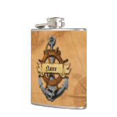 Aangepaste Nautische Anker en Wiel Heupfles (Links)