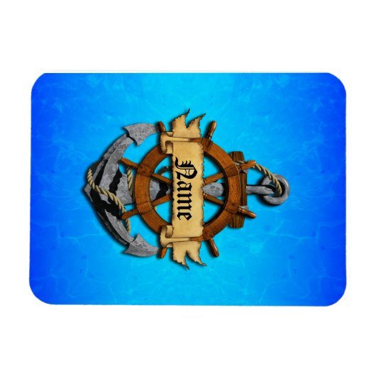 Aangepaste Nautische Anker en Wiel Magneet (Horizontaal)