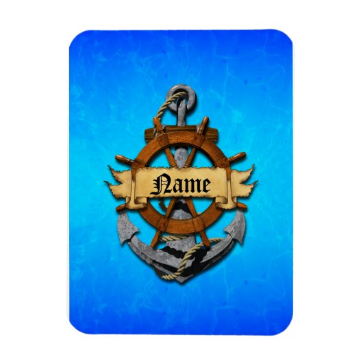 Aangepaste Nautische Anker en Wiel Magneet (Verticaal)