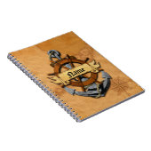 Aangepaste Nautische Anker en Wiel Notitieboek (Rechterzijde)