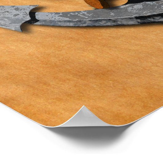 Aangepaste Nautische Anker en Wiel Poster (Hoek)