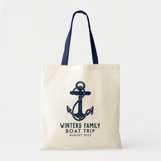 Aangepaste Nautische Anker Family Trip Boating Swa Tote Bag (Voorkant)