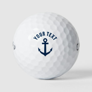 Aangepaste nautische anker logo golfbal cadeau set golfballen