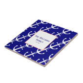 Aangepaste Nautische anker Rood, Wit en Blauw Tile Tegeltje (Zijkant)