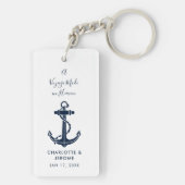 Aangepaste nautische anker trouw swag sleutelhanger (achterkant)