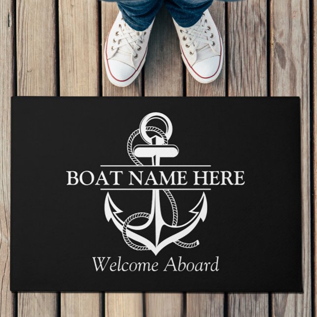Aangepaste nautische anker welkom aan boord deurma deurmat (Creator heeft geüpload)