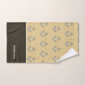Aangepaste nautische anker zand tan bruin bad handdoek (Handdoek)
