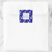Aangepaste nautische ankerpatroon Bookplate Sticke Vierkante Sticker (Tas)