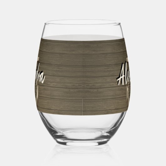 Aangepaste nautische boot Anker Naam hout Wijnglas Zonder Voet (Rechts)