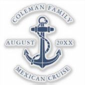 Aangepaste nautische bootanker-familie-cruise sticker (Voorkant)