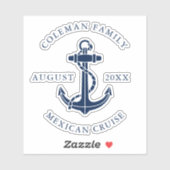 Aangepaste nautische bootanker-familie-cruise sticker (Vel)
