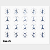 Aangepaste nautische bootanker swag ronde sticker (Vel)