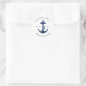 Aangepaste nautische bootanker swag ronde sticker (Tas)
