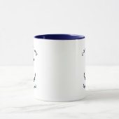 Aangepaste nautische bootkapitein marineblauwe ank mok (Midden)