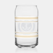 Aangepaste nautische bootnaam anker marine blauwe  blikvorm glas (Achterkant)