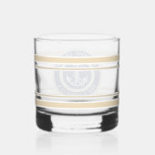 Aangepaste nautische bootnaam anker marine blauwe  whisky glas (Achterkant)