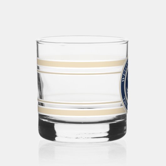 Aangepaste nautische bootnaam anker marine blauwe  whisky glas (Rechts)