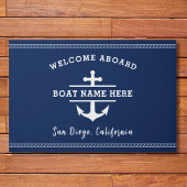 Aangepaste nautische bootnaam Welkom aan boord ank Deurmat