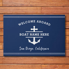 Aangepaste nautische bootnaam Welkom aan boord ank Deurmat